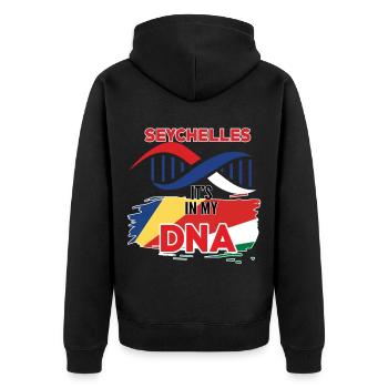 Les Seychelles sont dans mon ADN - Veste à capuche bio Premium Unisexe - noir - Dos - Nico (187cm)
