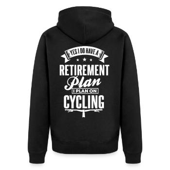 Oui, j'ai un plan de retraite, je prévois faire du vélo - Veste à capuche bio Premium Unisexe - noir - Dos - Nico (187cm)