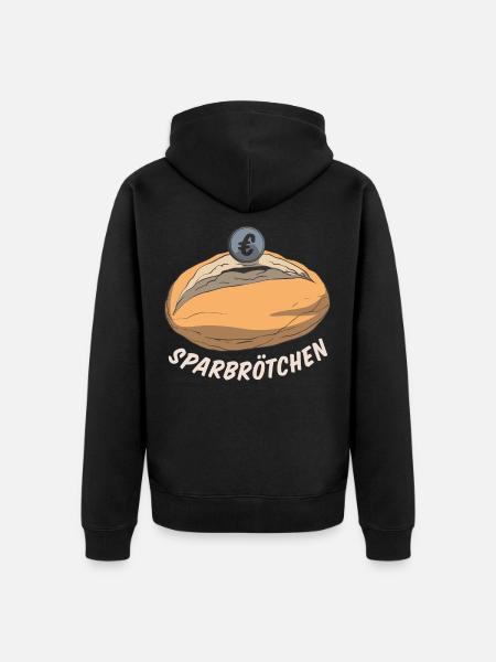 Piggy bank piggy bank bread roll - Unisex Premium Organic Zip Hoodie - black