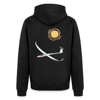 Pilote de planeur glissant au soleil - Veste à capuche bio Premium Unisexe - noir - Dos - Nico (187cm)
