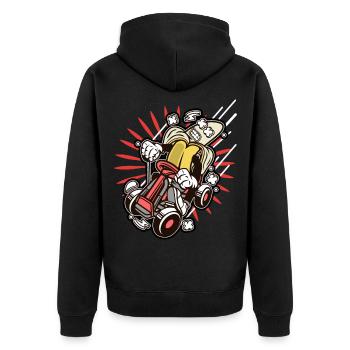 Kart Gokart Banana Comic Children's Picture - Unisex Premium Organic Zip Hoodie - black - Back - Nico (187cm)