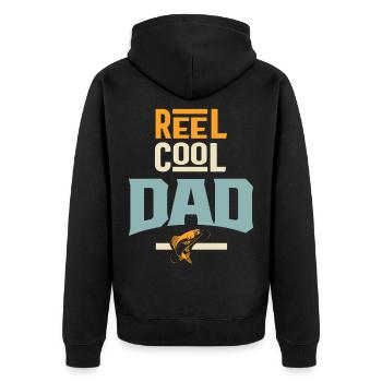 Die Spulen-coole Vati-Vater-Großvater-Geschenke der Männer - Unisex Premium Bio Zip Hoodie - Schwarz - Hinten - Nico (187cm)