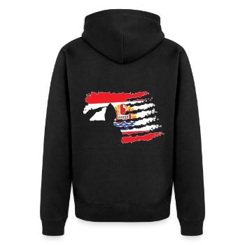 French Polynesia soldier salutes patriot - Unisex Premium Organic Zip Hoodie - black - Back - Nico (187cm)