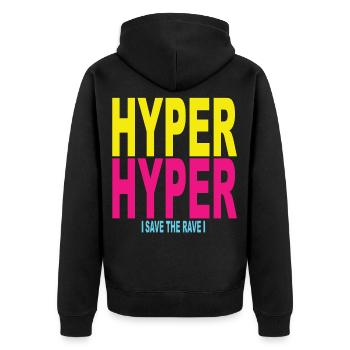 90er Neunziger Party Neunziger Techno 90 Jahre - Unisex Premium Bio Zip Hoodie - Schwarz - Hinten - Nico (187cm)