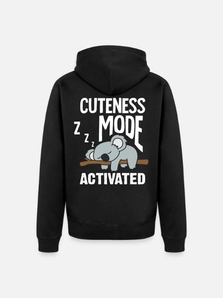 Koala - Unisex Premium Bio Zip Hoodie - Schwarz