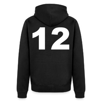 12th birthday - Unisex Premium Organic Zip Hoodie - black - Back - Nico (187cm)
