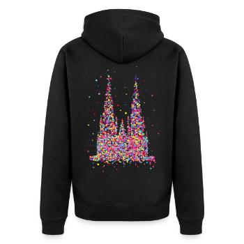 Cathédrale de Cologne, confettis - Veste à capuche bio Premium Unisexe - noir - Dos - Nico (187cm)