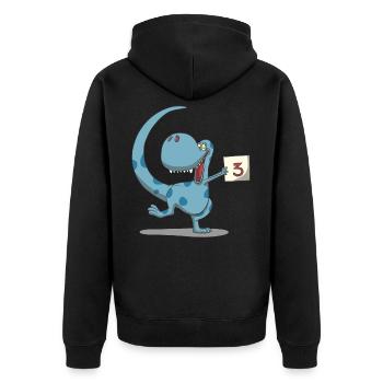 Dino Kids Birthday 3rd Birthday Gift - Veste à capuche bio Premium Unisexe - noir - Dos - Nico (187cm)