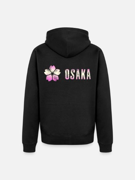 Osaka - Japan - Unisex Premium Organic Zip Hoodie - black