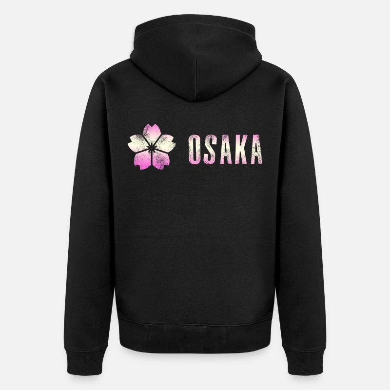 Osaka - Japan - Unisex Premium Bio Zip Hoodie - Schwarz