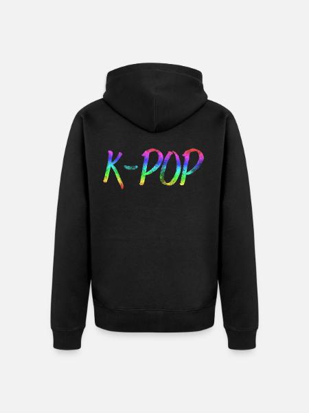 K-POP - Unisex Premium Organic Zip Hoodie - black