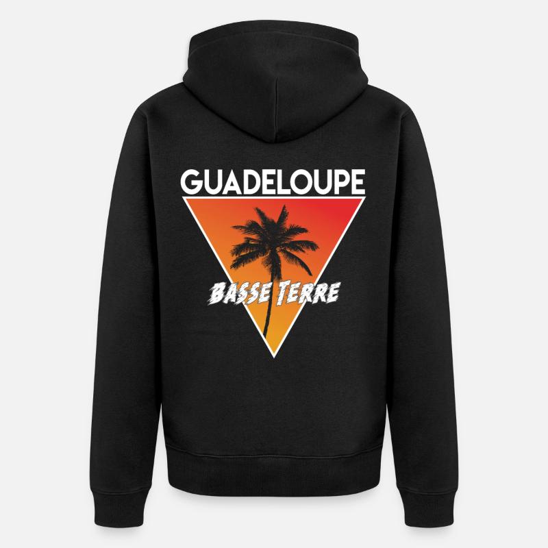Guadeloupe avec capitale - Veste à capuche bio Premium Unisexe - noir