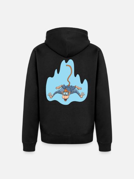 Wingsuit Flying Monkey Monkey - Unisex Premium Organic Zip Hoodie - black