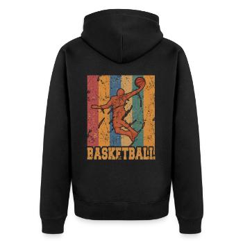 Vêtements de joueur de basket-ball rétro - Veste à capuche bio Premium Unisexe - noir - Dos - Nico (187cm)