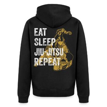 Cadeau de Jiu Jitsu brésilien BJJ Retro Vintage - Veste à capuche bio Premium Unisexe - noir - Dos - Nico (187cm)
