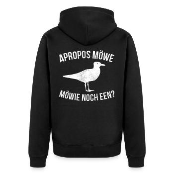 Apropos Möwe Mowie Noch Een Norden Geschenk - Unisex Premium Bio Zip Hoodie - Schwarz - Hinten - Nico (187cm)