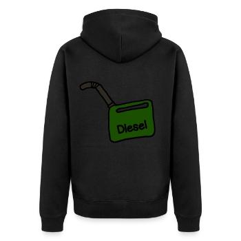 Diesel canister - Unisex Premium Organic Zip Hoodie - black - Back - Nico (187cm)
