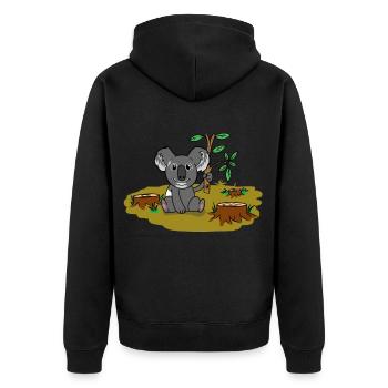 Koala Bear Australie Bien-être animal Conservation de la nature Climat - Veste à capuche bio Premium Unisexe - noir - Dos - Nico (187cm)