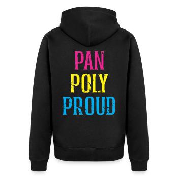 Frau Mann Party Feier Geburtstag Geschenk - Unisex Premium Bio Zip Hoodie - Schwarz - Hinten - Nico (187cm)