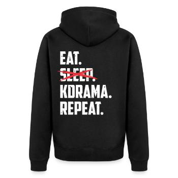 Mangez Kdrama cadeau d'anniversaire de Noël - Veste à capuche bio Premium Unisexe - noir - Dos - Nico (187cm)