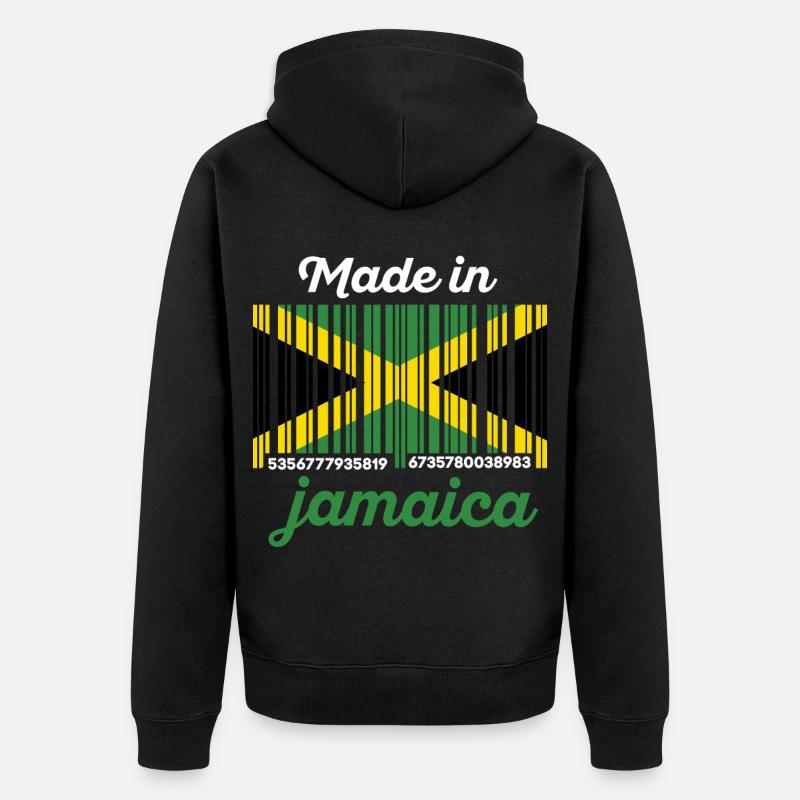 Drapeau Jamaïque code à barres - Veste à capuche bio Premium Unisexe - noir