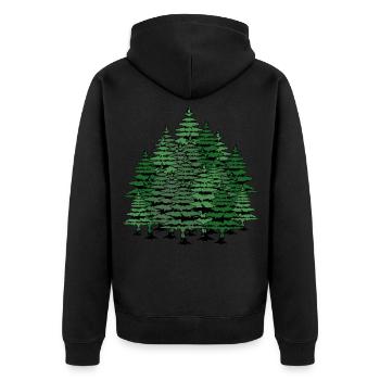 sapins arbres forêt nature nature climat - Veste à capuche bio Premium Unisexe - noir - Dos - Nico (187cm)