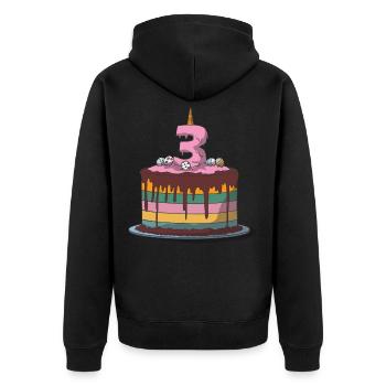 Gâteau d'anniversaire anniversaire des enfants 3e anniversaire - Veste à capuche bio Premium Unisexe - noir - Dos - Nico (187cm)