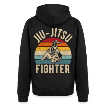 Cadeau brésilien Jiu Jitsu BJJ rétro soleil - Veste à capuche bio Premium Unisexe - noir - Dos - Nico (187cm)