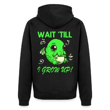 Cthulhu bébé mignon drôle - Veste à capuche bio Premium Unisexe - noir - Dos - Nico (187cm)