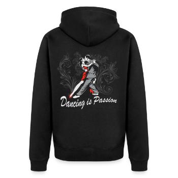 Tango dance is passion Dance couple - Unisex Premium Organic Zip Hoodie - black - Back - Nico (187cm)