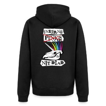 Licornes pas Dead Punk Funny Head - Veste à capuche bio Premium Unisexe - noir - Dos - Nico (187cm)
