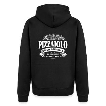 Best pizza maker Miglior Pizzaiolo Pizza - Unisex Premium Organic Zip Hoodie - black - Back - Nico (187cm)