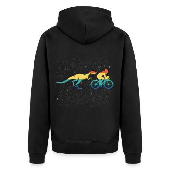 Conception de cadeau de vélo rétro Velociraptor Dino - Veste à capuche bio Premium Unisexe - noir - Dos - Nico (187cm)