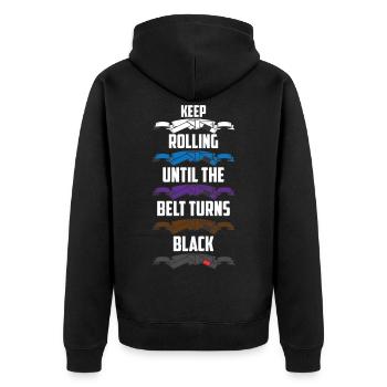 Judo Jiu Jitsu Geburtstag Weihnachten Geschenk - Unisex Premium Bio Zip Hoodie - Schwarz - Hinten - Nico (187cm)