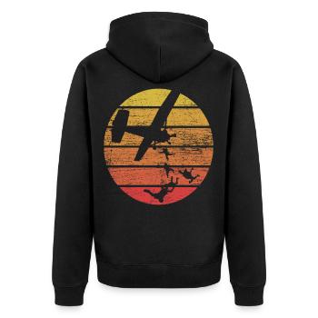 Skydiving - Unisex Premium Organic Zip Hoodie - black - Back - Nico (187cm)