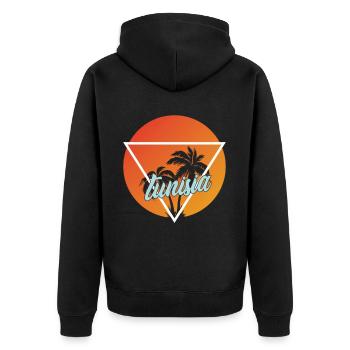 Tunisie vacances et destination de vacances - Veste à capuche bio Premium Unisexe - noir - Dos - Nico (187cm)