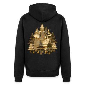 Arbres nature forêt sauvage - Veste à capuche bio Premium Unisexe - noir - Dos - Nico (187cm)