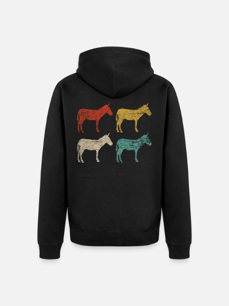 Esel Nutztier - Unisex Premium Bio Zip Hoodie - Schwarz