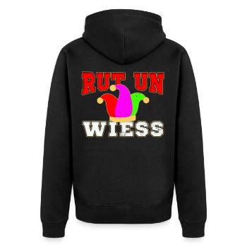 Karneval Köln - Unisex Premium Bio Zip Hoodie - Schwarz - Hinten - Nico (187cm)