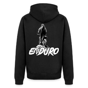 Conception Enduro / Motocross / Enduro Sport - Veste à capuche bio Premium Unisexe - noir - Dos - Nico (187cm)
