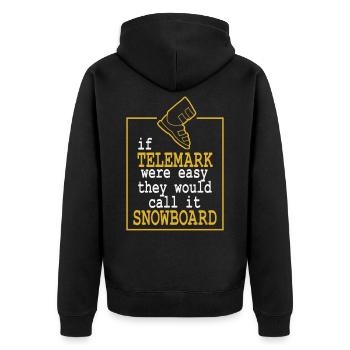 Telemark Free Heel Ski Nordic Funny Gift - Veste à capuche bio Premium Unisexe - noir - Dos - Nico (187cm)
