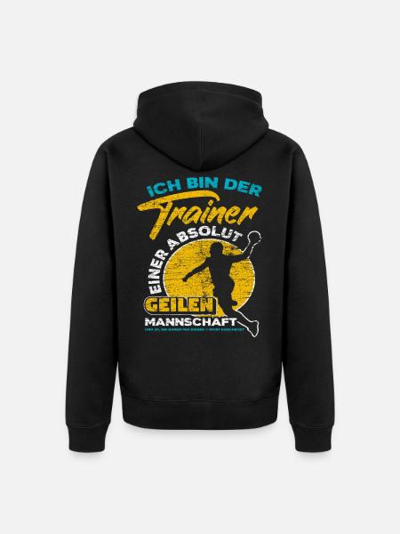 Handball Trainer - Unisex Premium Bio Zip Hoodie - Schwarz