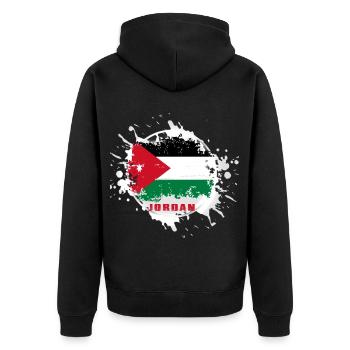 Drapeau de la Jordanie avec blob - Veste à capuche bio Premium Unisexe - noir - Dos - Nico (187cm)