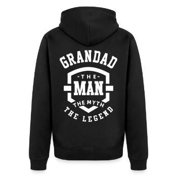 Opa der Mann der Mythos die Legende Opa Geschenk - Unisex Premium Bio Zip Hoodie - Schwarz - Hinten - Nico (187cm)