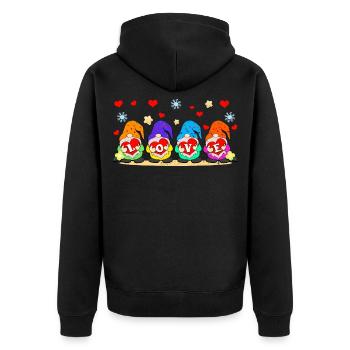 Valentinstag, Valentinstag Geschenk - Unisex Premium Bio Zip Hoodie - Schwarz - Hinten - Nico (187cm)