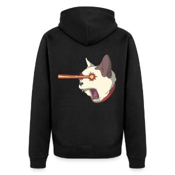 Cathode cat tomcat laser - Unisex Premium Organic Zip Hoodie - black - Back - Nico (187cm)