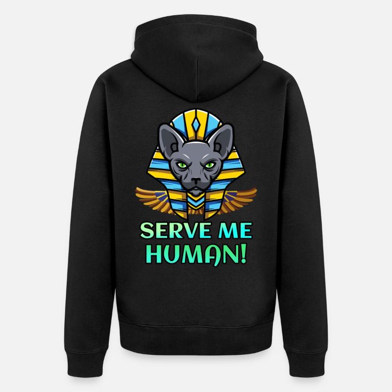 Chat Sphynx Pharaon chat égyptien - Veste à capuche bio Premium Unisexe - noir