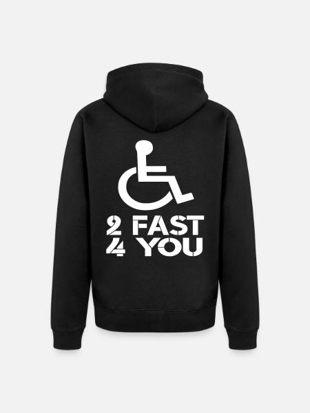 Rollstuhl Rollstuhlfahrer Behinderte Rollstühle - Unisex Premium Bio Zip Hoodie - Schwarz