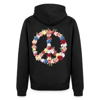 signe de la paix - Veste à capuche bio Premium Unisexe - noir - Dos - Nico (187cm)