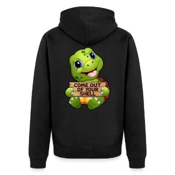 Turtle Turtle Gift Idea Turtles Sea - Unisex Premium Organic Zip Hoodie - black - Back - Nico (187cm)